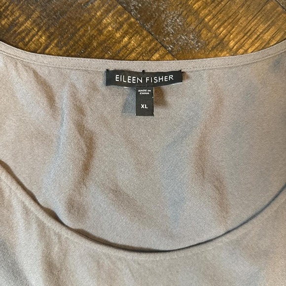 Eileen Fisher 100% Silk Gray Tank Top XL Minimalist Flawed - Picture 2 of 7